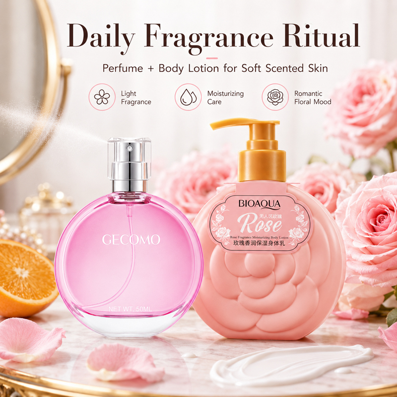 Zestaw perfum damskich GECOMO  – Perfume Fragrance Body Lotion recenzja i cena